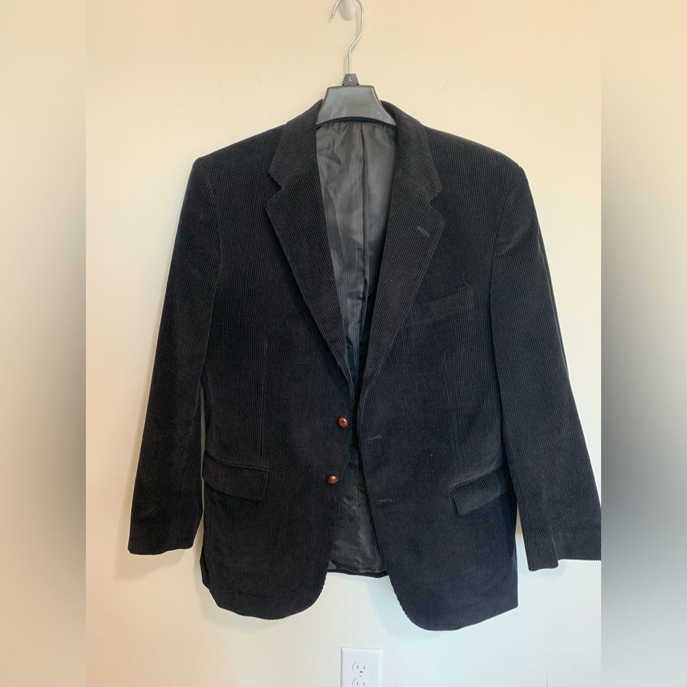 BN7 Zagato Signature Black Corduroy Blazer Dark Academia Professorcore Mens 42R